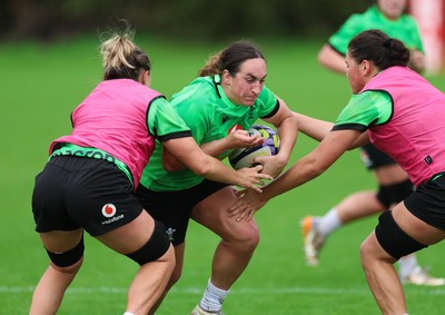 140926 Wales Women Rugby Training Session - Courtney Keight during a rugby training session ahead of the WXV matches against South Africa and USA