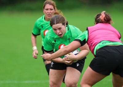 140926 Wales Women Rugby Training Session - Maisie Davies during a rugby training session ahead of the WXV matches against South Africa and USA