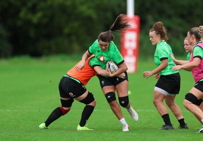 140926 Wales Women Rugby Training Session - Bryonie King during a rugby training session ahead of the WXV matches against South Africa and USA
