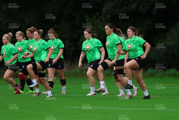 140926 Wales Women Rugby Training Session - The Wales Women squad during a rugby training session ahead of the WXV matches against South Africa and USA