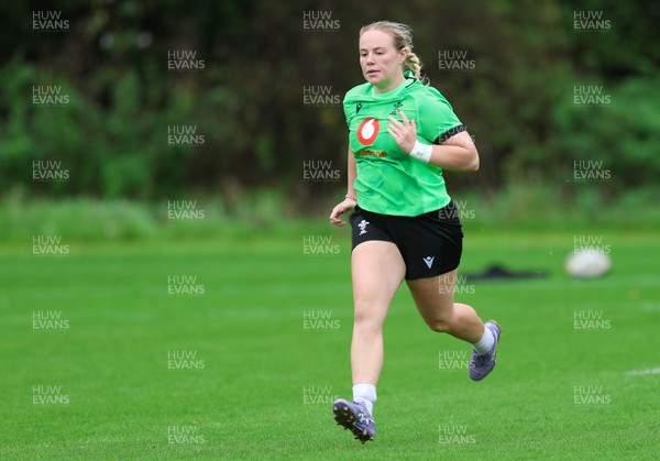 140926 Wales Women Rugby Training Session - Savannah Picton-Powell during a rugby training session ahead of the WXV matches against South Africa and USA