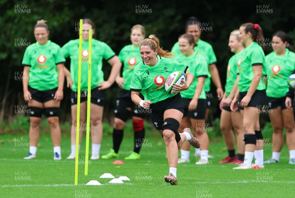 140926 Wales Women Rugby Training Session - Georgia Evans during a rugby training session ahead of the WXV matches against South Africa and USA