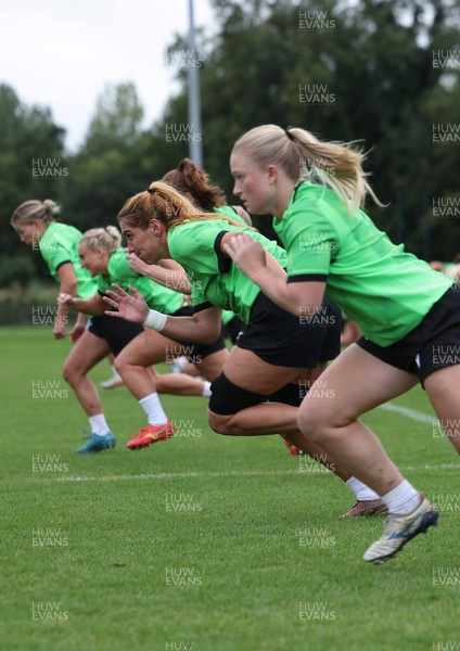 140926 Wales Women Rugby Training Session - The Wales Women squad during a rugby training session ahead of the WXV matches against South Africa and USA