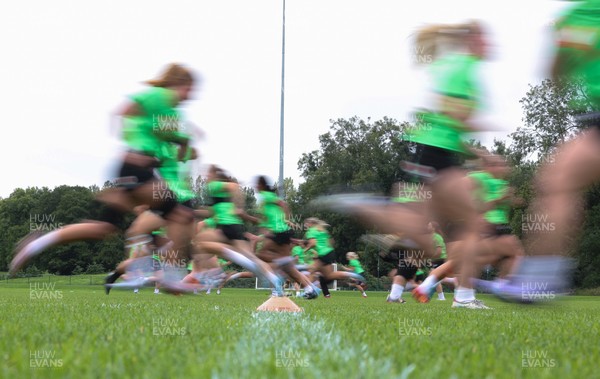 140926 Wales Women Rugby Training Session - The Wales Women squad during a rugby training session ahead of the WXV matches against South Africa and USA