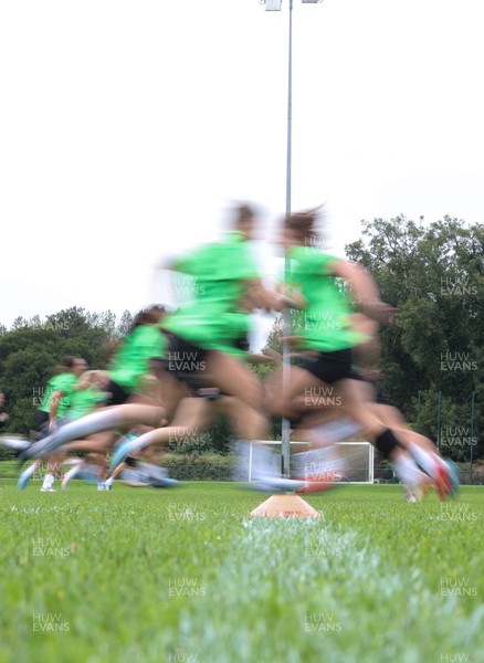 140926 Wales Women Rugby Training Session - The Wales Women squad during a rugby training session ahead of the WXV matches against South Africa and USA