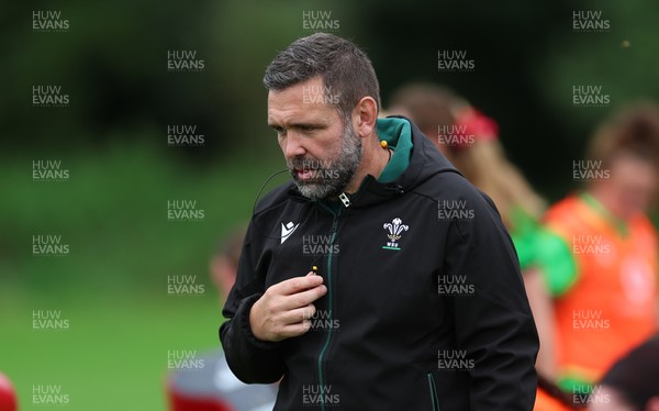 140926 Wales Women Rugby Training Session - Steve Salvin, Forwards Coach during a rugby training session ahead of the WXV matches against South Africa and USA