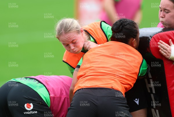 140926 Wales Women Rugby Training Session - Savannah Picton-Powell during a rugby training session ahead of the WXV matches against South Africa and USA
