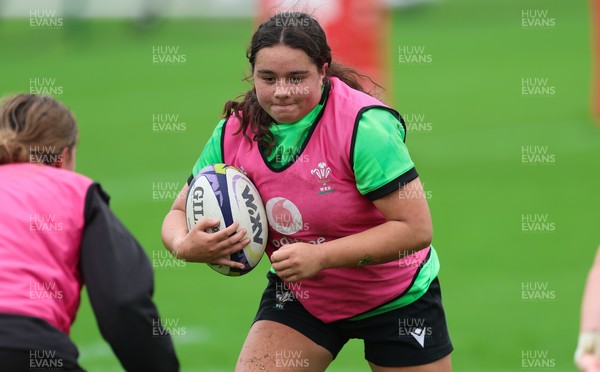 140926 Wales Women Rugby Training Session - Crystal James during a rugby training session ahead of the WXV matches against South Africa and USA