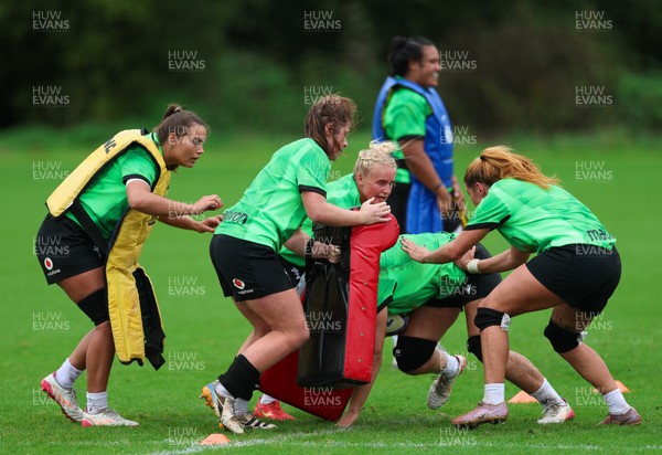 140926 Wales Women Rugby Training Session - The Wales squad during a rugby training session ahead of the WXV matches against South Africa and USA