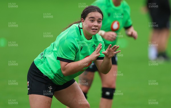 140926 Wales Women Rugby Training Session - Crystal James during a rugby training session ahead of the WXV matches against South Africa and USA
