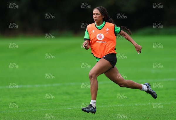 140926 Wales Women Rugby Training Session - Nia Fajeyisan during a rugby training session ahead of the WXV matches against South Africa and USA