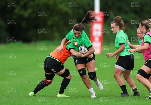 140926 Wales Women Rugby Training Session - Bryonie King during a rugby training session ahead of the WXV matches against South Africa and USA