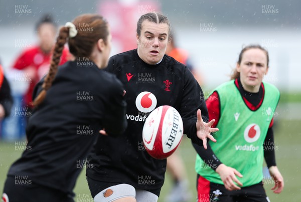 150224 - Wales Women Extended Squad Training session - Carys Phillips during training session as preparations get under way for the Women’s 6 Nations