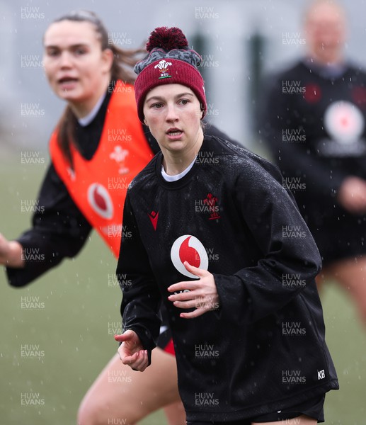 150224 - Wales Women Extended Squad Training session - Keira Bevan during training session as preparations get under way for the Women’s 6 Nations