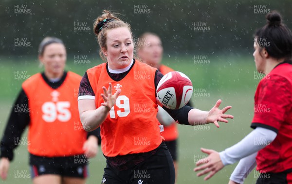 150224 - Wales Women Extended Squad Training session - Abbie Fleming during training session as preparations get under way for the Women’s 6 Nations