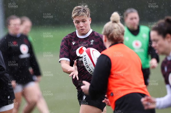 150224 - Wales Women Extended Squad Training session - Donna Rose during training session as preparations get under way for the Women’s 6 Nations