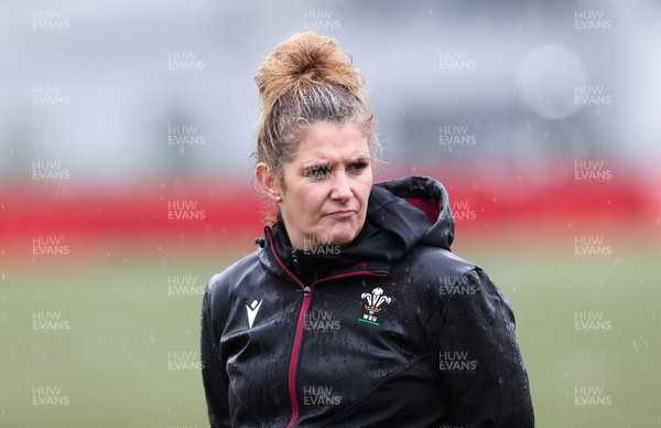 150224 - Wales Women Extended Squad Training session - Catrina Nicholas-McLaughlin, coach, during training session as preparations get under way for the Women’s 6 Nations