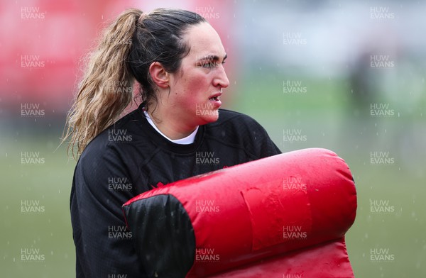 150224 - Wales Women Extended Squad Training session - Courtney Keight during training session as preparations get under way for the Women’s 6 Nations
