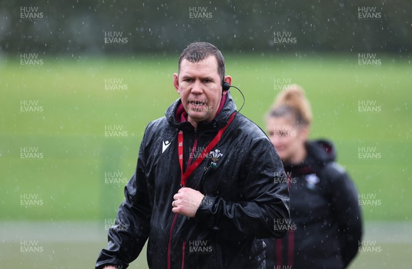 150224 - Wales Women Extended Squad Training session - Ioan Cunningham, Wales Women head coach, during training session as preparations get under way for the Women’s 6 Nations
