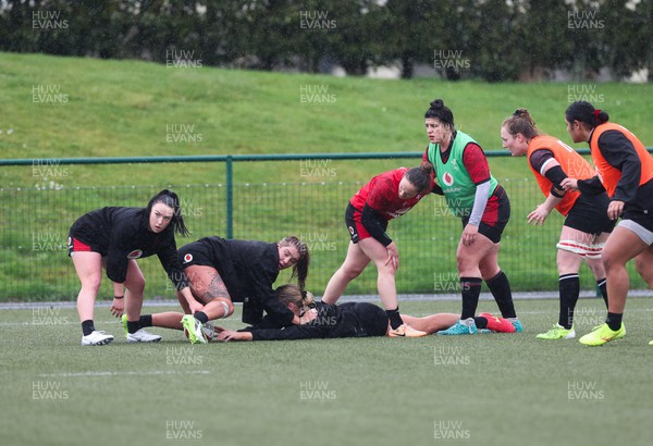 150224 - Wales Women Extended Squad Training session - Sian Jones during training session as preparations get under way for the Women’s 6 Nations