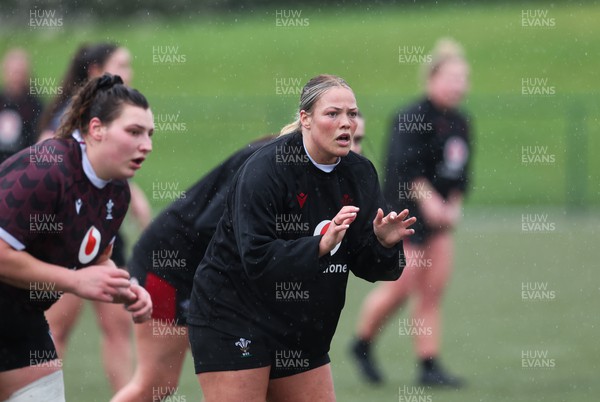 150224 - Wales Women Extended Squad Training session - Kelsey Jones during training session as preparations get under way for the Women’s 6 Nations