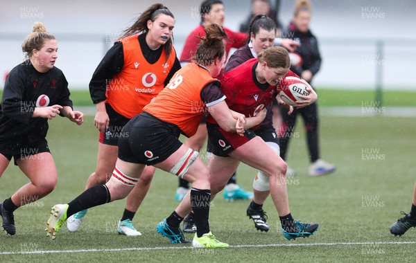 150224 - Wales Women Extended Squad Training session - Tess Evans during training session as preparations get under way for the Women’s 6 Nations