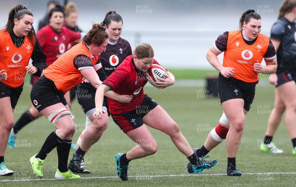 150224 - Wales Women Extended Squad Training session - Tess Evans during training session as preparations get under way for the Women’s 6 Nations
