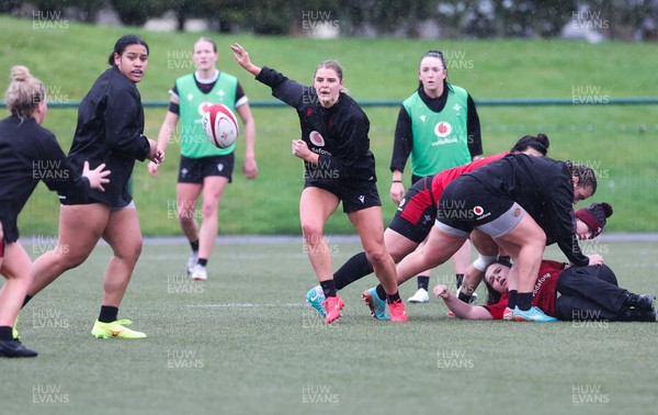 150224 - Wales Women Extended Squad Training session - Carys Williams-Morris during training session as preparations get under way for the Women’s 6 Nations