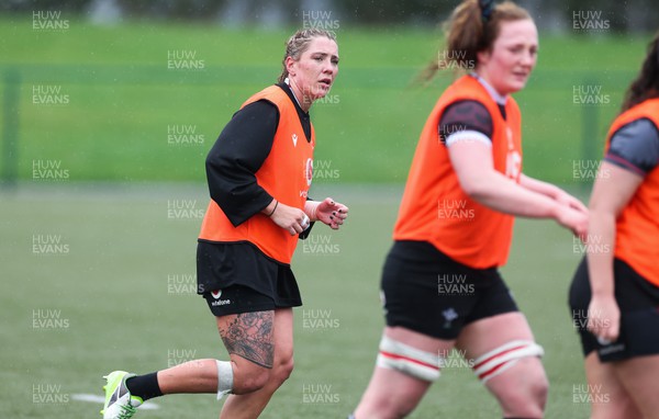 150224 - Wales Women Extended Squad Training session - Georgia Evans during training session as preparations get under way for the Women’s 6 Nations