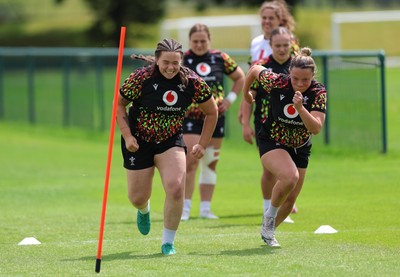 150626 - Wales Women Rugby Training Session - Maisie Davies and Alisha Joyce during a training session ahead of the match against The Barbarians at the Allianz Stadium