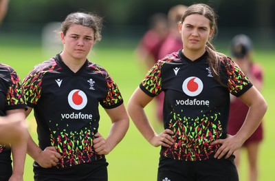 150626 - Wales Women Rugby Training Session - Chiara Pearce and Bryonie King during a training session ahead of the match against The Barbarians at the Allianz Stadium