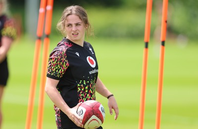 150626 - Wales Women Rugby Training Session - Lily Hawkins during a training session ahead of the match against The Barbarians at the Allianz Stadium