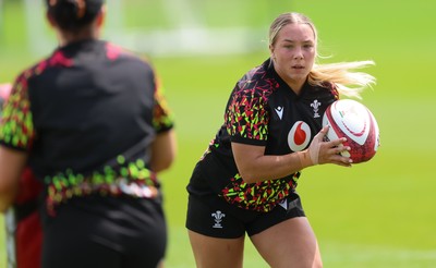 150626 - Wales Women Rugby Training Session - Kelsie Webster during a training session ahead of the match against The Barbarians at the Allianz Stadium
