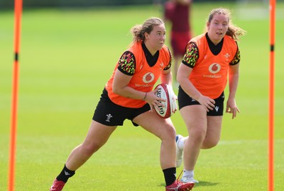 150626 - Wales Women Rugby Training Session - Katherine Baverstock and Elan Jones during a training session ahead of the match against The Barbarians at the Allianz Stadium