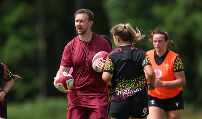 150626 - Wales Women Rugby Training Session - Ashley Beck, Wales Women interim attack coach during a training session ahead of the match against The Barbarians at the Allianz Stadium