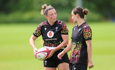 150626 - Wales Women Rugby Training Session - Alisha Joyce and Jasmine Joyce during a training session ahead of the match against The Barbarians at the Allianz Stadium