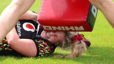 150626 - Wales Women Rugby Training Session - Alex Callender during a training session ahead of the match against The Barbarians at the Allianz Stadium