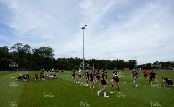 150626 - Wales Women Rugby Training Session - The Wales Womens squad during a training session ahead of the match against The Barbarians at the Allianz Stadium