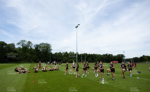 150626 - Wales Women Rugby Training Session - The Wales Womens squad during a training session ahead of the match against The Barbarians at the Allianz Stadium