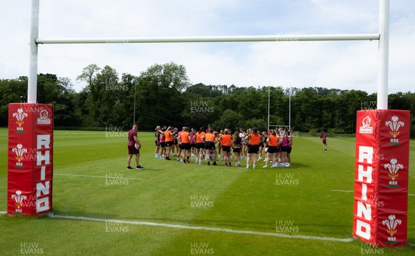 150626 - Wales Women Rugby Training Session - The Wales Womens squad during a training session ahead of the match against The Barbarians at the Allianz Stadium