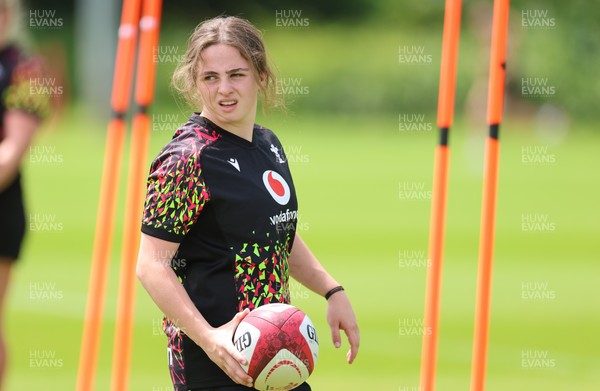 150626 - Wales Women Rugby Training Session - Lily Hawkins during a training session ahead of the match against The Barbarians at the Allianz Stadium