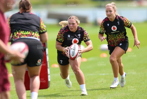150626 - Wales Women Rugby Training Session - Kelsie Webster during a training session ahead of the match against The Barbarians at the Allianz Stadium