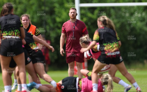 150626 - Wales Women Rugby Training Session - Tyrone Holmes, Wales Women defence coach during a training session ahead of the match against The Barbarians at the Allianz Stadium