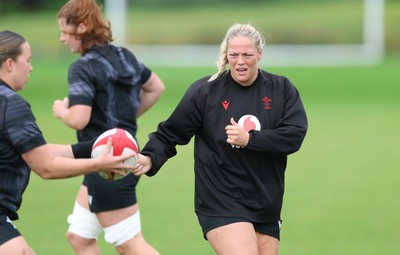 150725 - Wales Women Rugby training - Kelsey Jones during a training session ahead of their two match tour against Australia