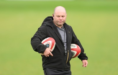 150725 - Wales Women Rugby training - Sean Lynn, Wales Women head coach, during a training session ahead of their two match tour against Australia