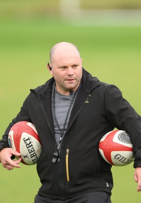 150725 - Wales Women Rugby training - Sean Lynn, Wales Women head coach, during a training session ahead of their two match tour against Australia