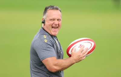 150725 - Wales Women Rugby training - Shaun Connor, Wales Women attack coach, during a training session ahead of their two match tour against Australia
