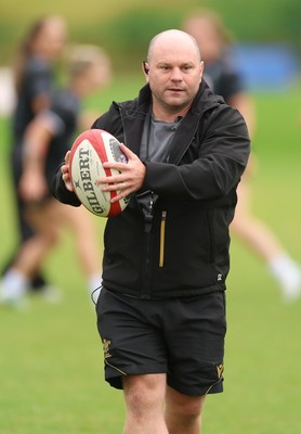 150725 - Wales Women Rugby training - Sean Lynn, Wales Women head coach, during a training session ahead of their two match tour against Australia