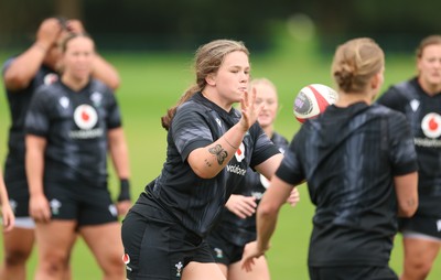 150725 - Wales Women Rugby training - Maisie Davies during a training session ahead of their two match tour against Australia