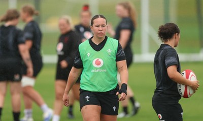 150725 - Wales Women Rugby training - Katherine Baverstock during a training session ahead of their two match tour against Australia